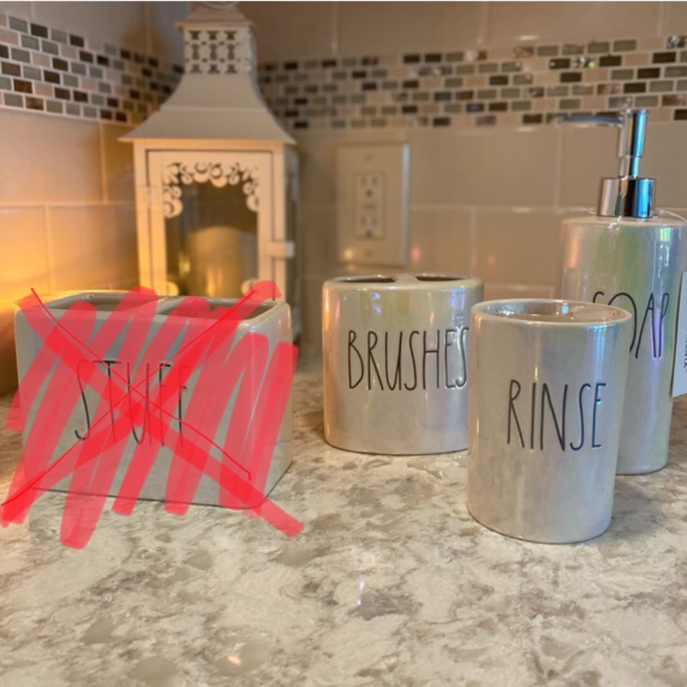 🍁 Rae Dunn Iridescent Bathroom Set Rare🍁